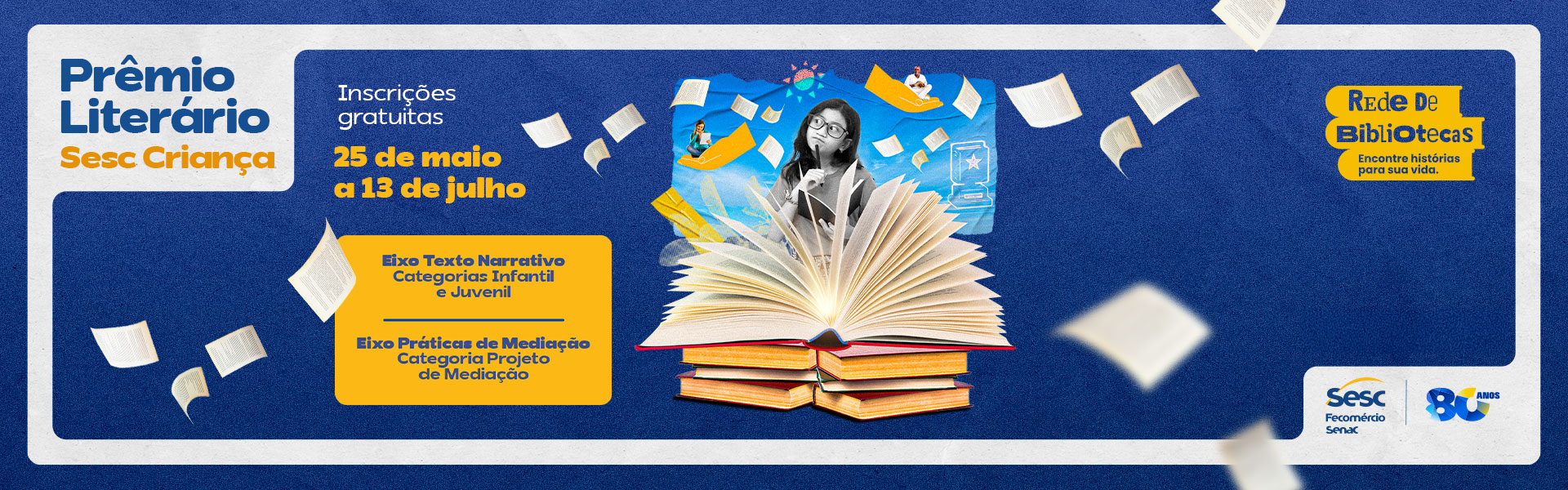 Banner do Prêmio Literário Sesc Criança
